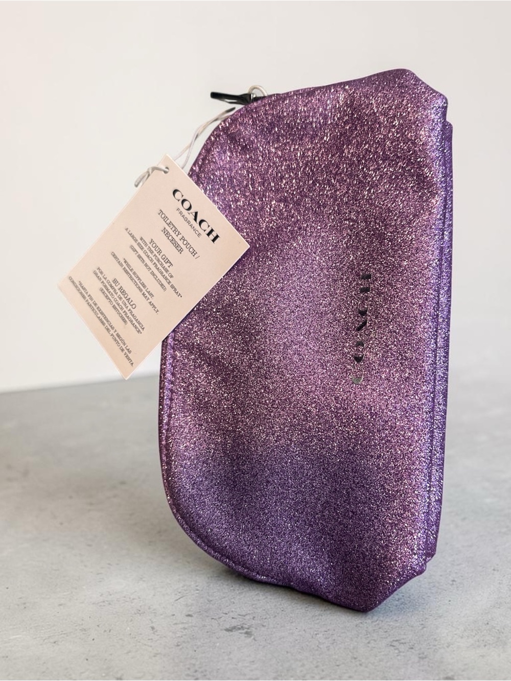 Coach Sparkle Glitter Purple Cosmetic Pouch